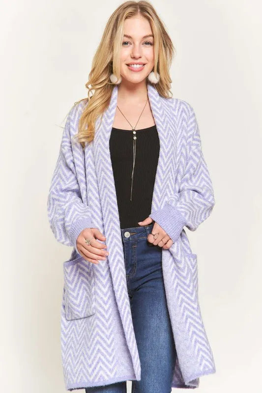 Image of ADORA Chevron Sweater Cardigan | Queeble.shop