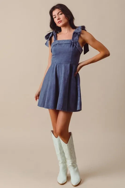 Image of SO ME Fit and Flare Washed Gameday Dress | Queeble.shop
