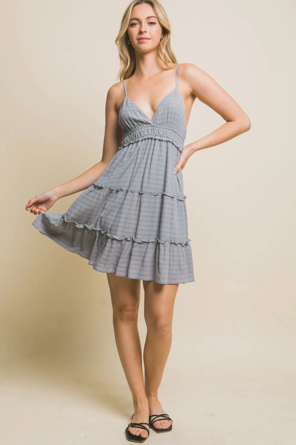 Image of Love Tree Frill V-Neck Cami Dress | Queeble.shop