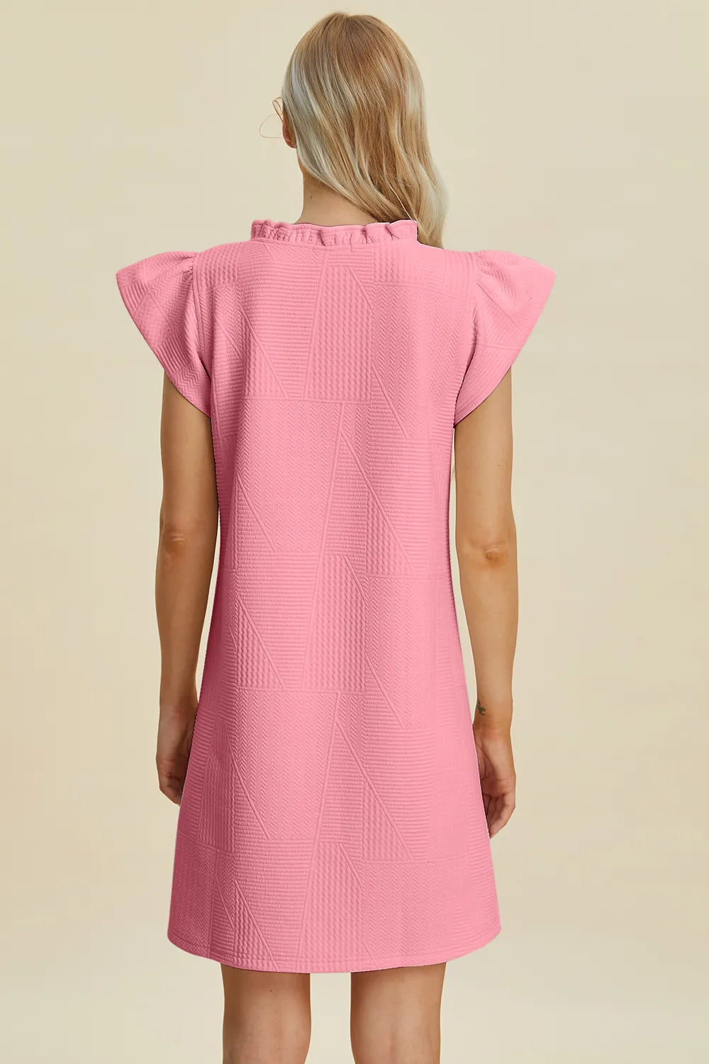 Image of Double Take Full Size Ruffled V-Neck Cap Sleeve Dress | Queeble.shop