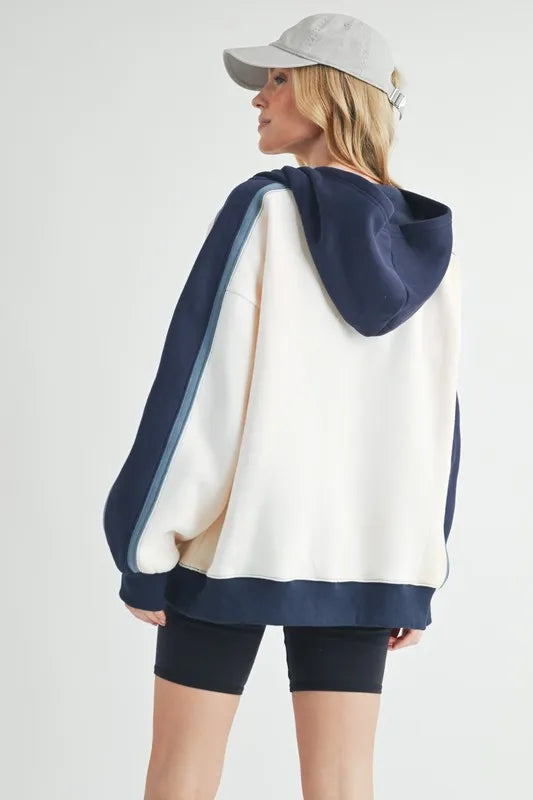 Image of Aemi + Co Color Block Kangaroo Pocketed Hoodie | Queeble.shop