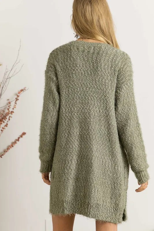 Image of ADORA Comfy Fuzzy Sweater Cardigan | Queeble.shop