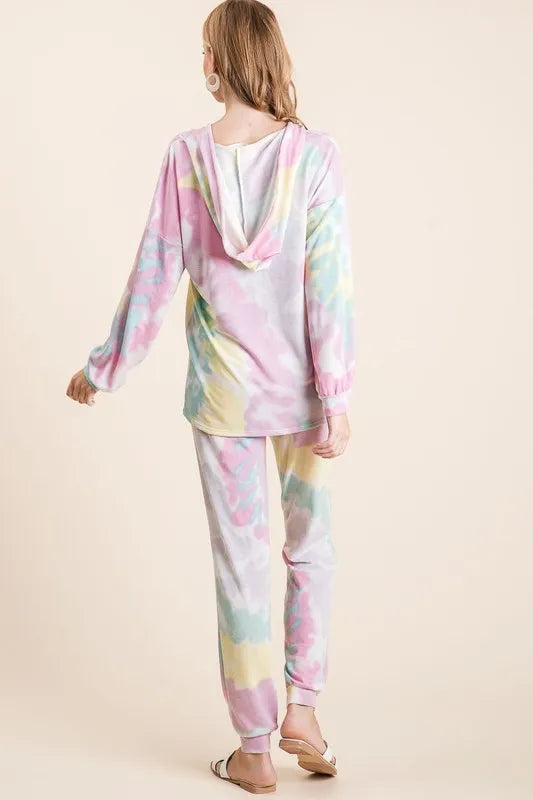 Image of BiBi Tie Dye French Terry Casual Pants | Queeble.shop