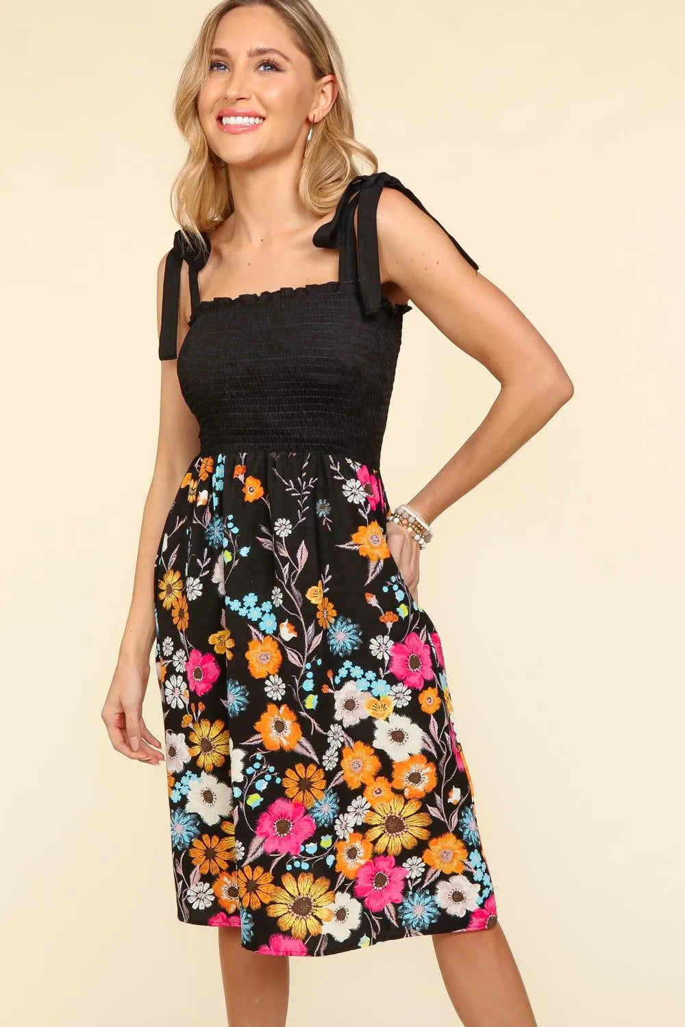 Image of Haptics Smocked Cami Floral Dress | Queeble.shop