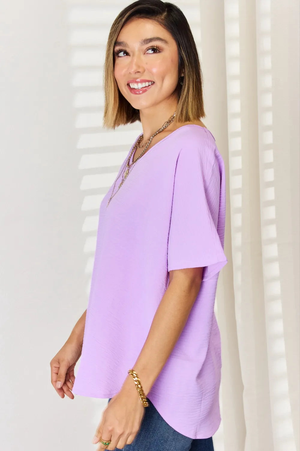 Image of Zenana Texture Short Sleeve T-Shirt | Queeble.shop