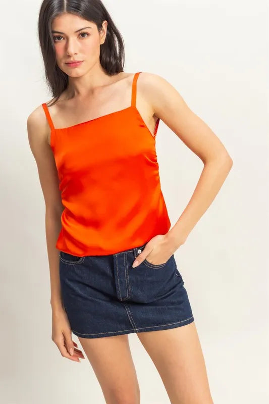 Image of HYFVE Satin Back Tie Detail Cami | Queeble.shop