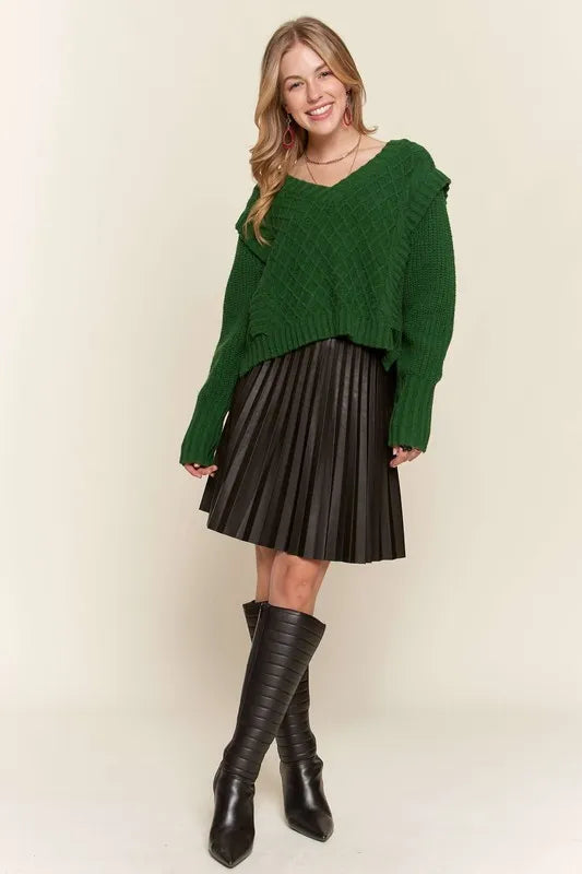 Image of ADORA Ruffle Detail Adorable Sweater | Queeble.shop