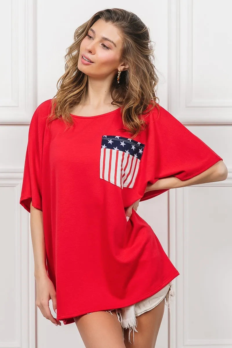 Image of BiBi French Terry With Front Pocket Dolman Sleeves Top | Queeble.shop