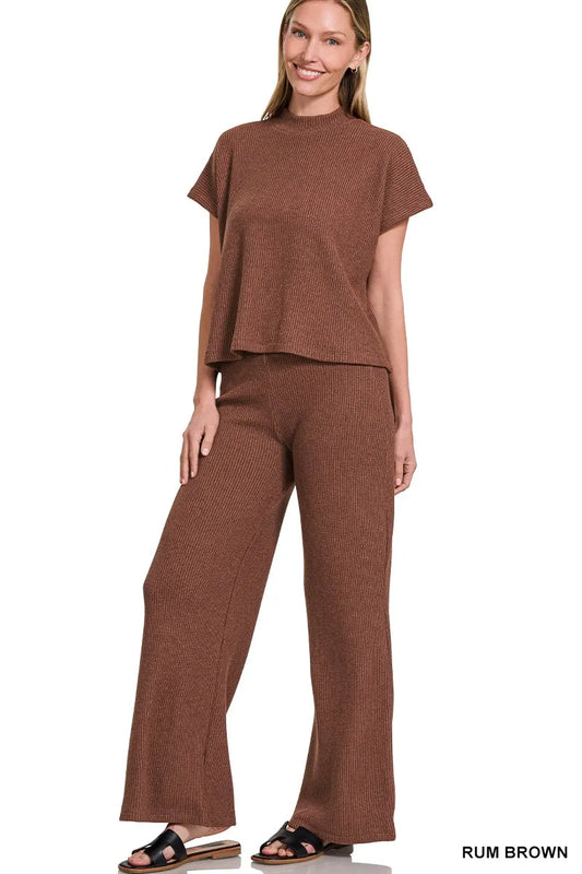 Image of Zenana Sweater Boxy Top & Long Pants Set | Queeble.shop