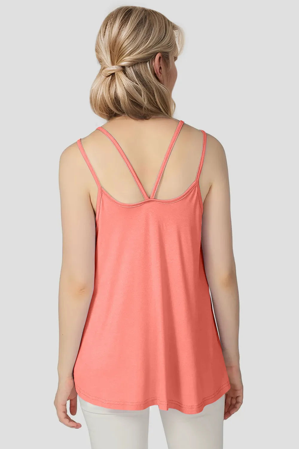Image of Basic Bae Bamboo Scoop Neck Double Spaghetti Straps Cami | Queeble.shop
