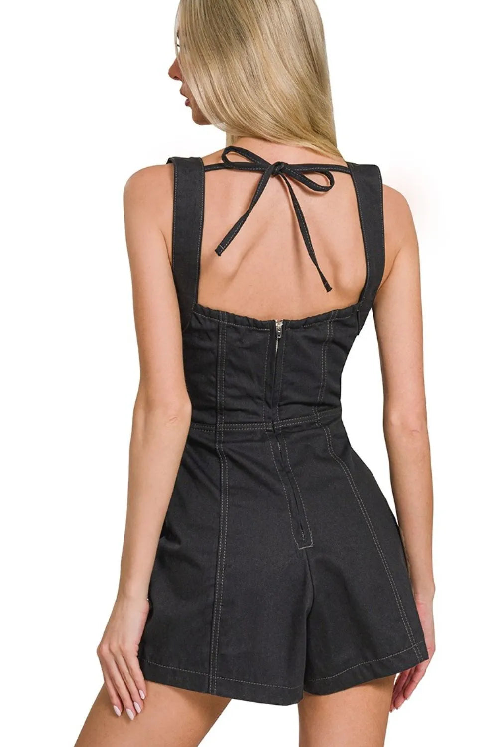 Image of Zenana Tie Back Romper | Queeble.shop