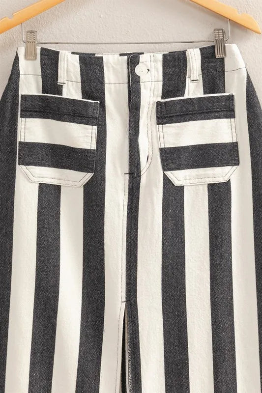 Image of HYFVE Striped Pocket Detail Maxi Skirt | Queeble.shop