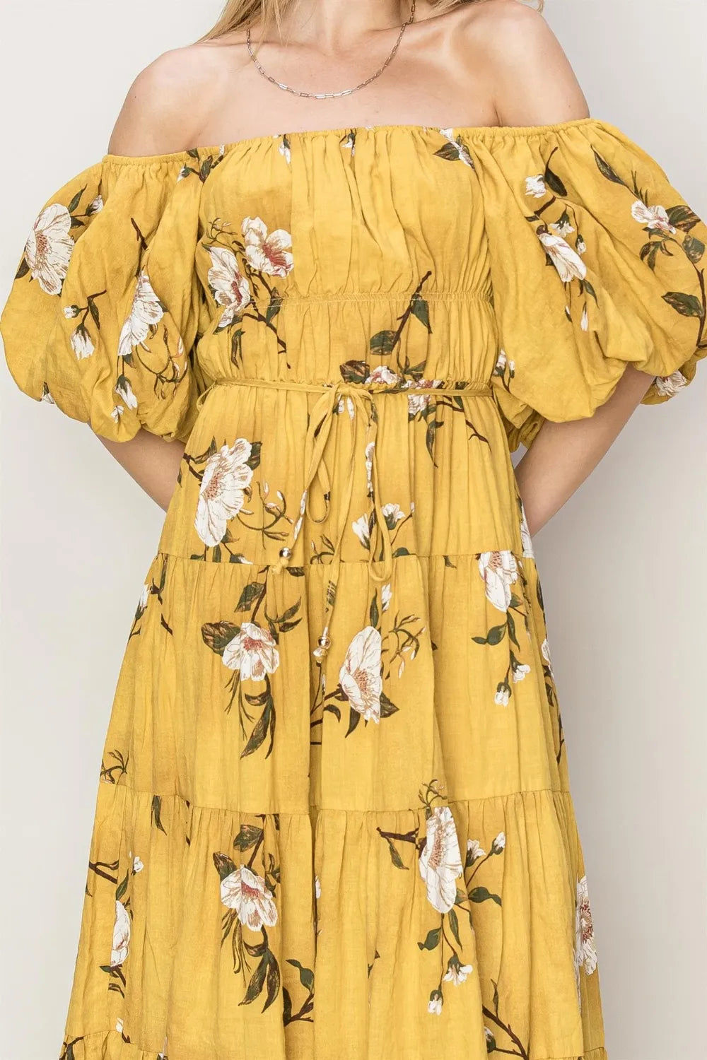 Image of HYFVE Floral Puff Sleeve Tiered Dress | Queeble.shop