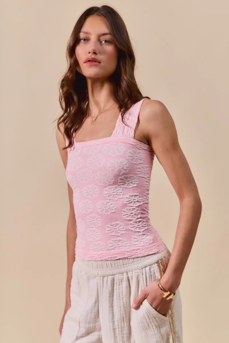 Image of SO ME Two Tone Floral Seamless Tank Top | Queeble.shop