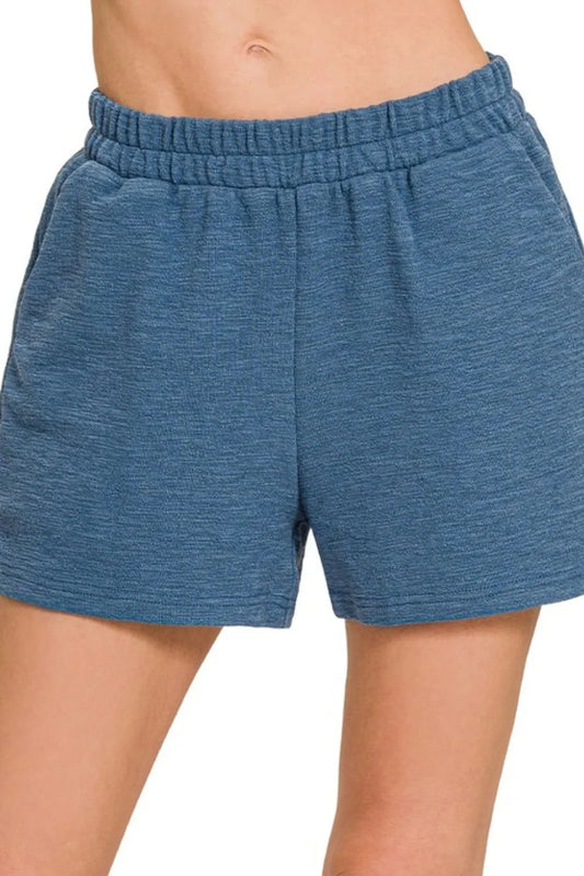 Image of Zenana Cotton Slub Shorts | Queeble.shop