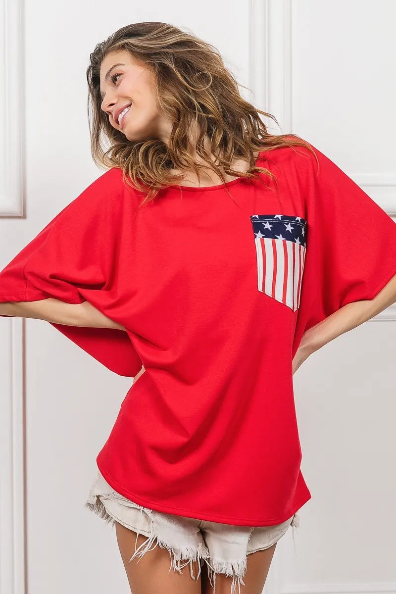 Image of BiBi French Terry With Front Pocket Dolman Sleeves Top | Queeble.shop