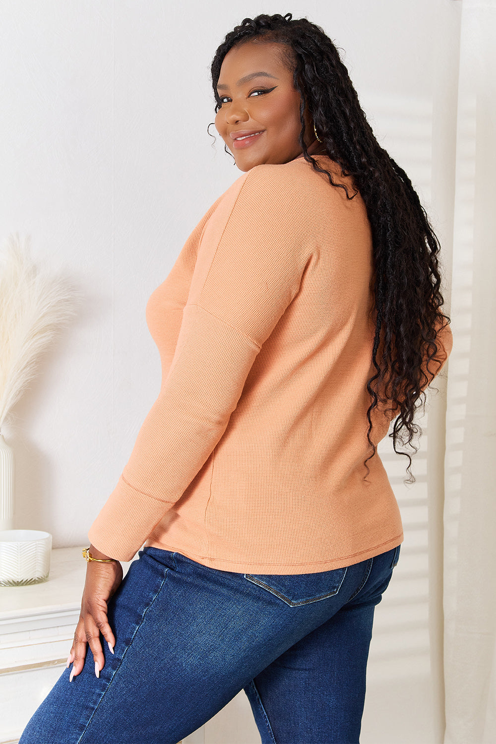 Image of Basic Bae Half Button Long Sleeve Top | Queeble.shop