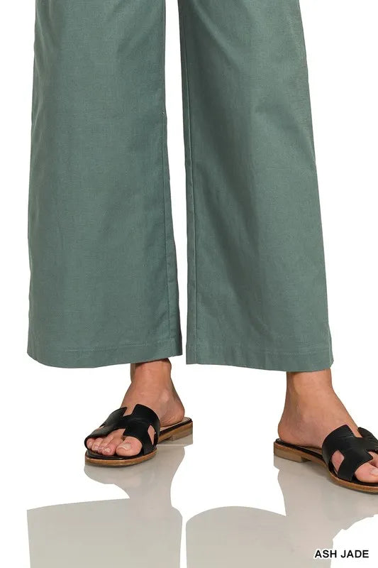 Image of Zenana Woven Knot Strap Overalls | Queeble.shop