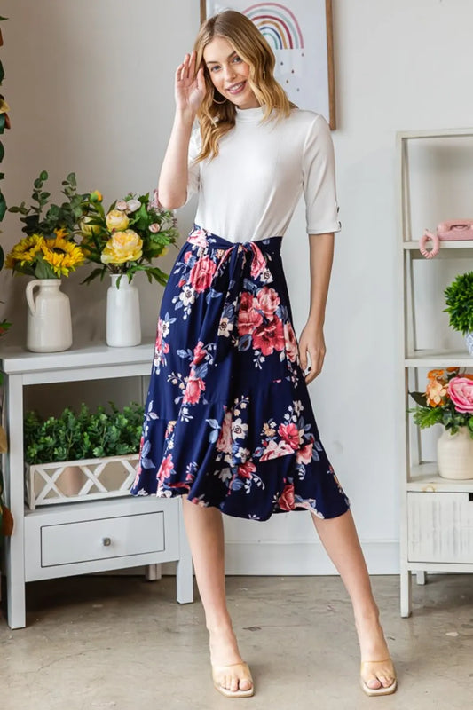 Image of Reborn J Floral Wrap Ruffled Dress | Queeble.shop