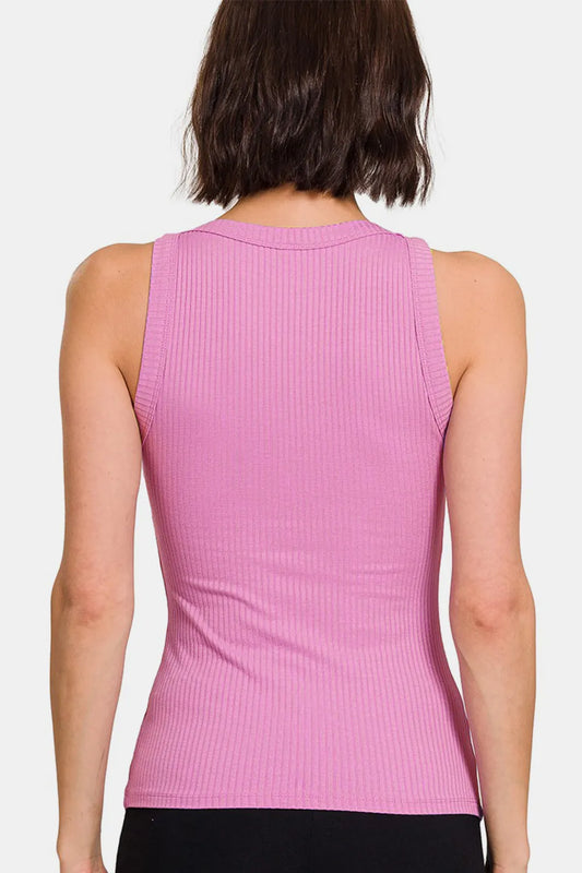 Image of Zenana Ribbed Crew Neck Tank | Queeble.shop