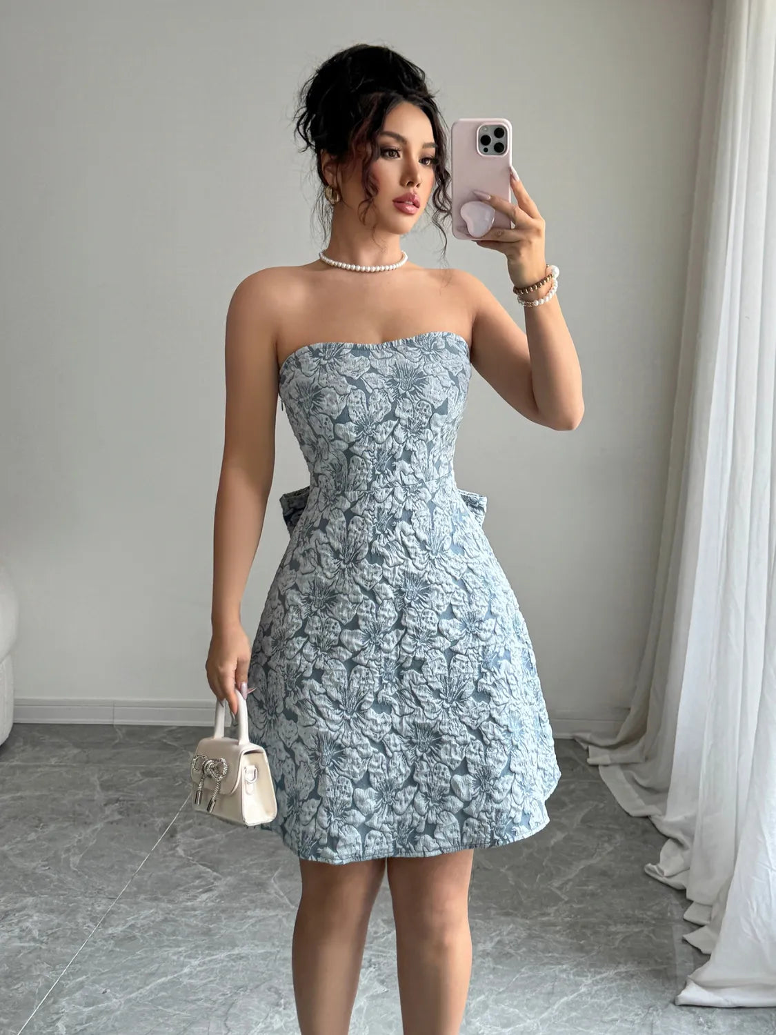 Image of Bow Back Tube Mini Dress | Queeble.shop
