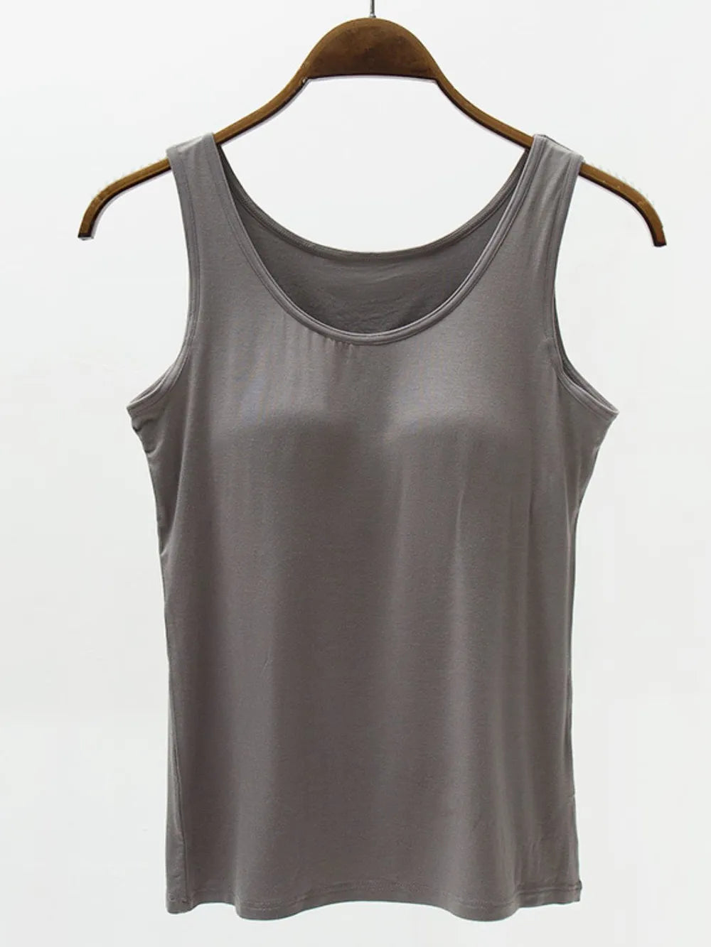 Image of Full Size Wide Strap Modal Tank with Bra | Queeble.shop