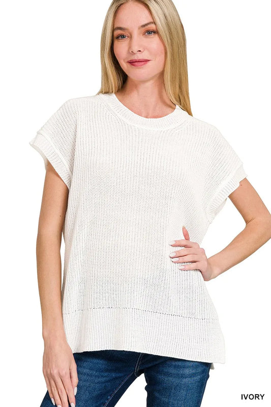 Image of Zenana Oversized Crew Neck Sweater | Queeble.shop