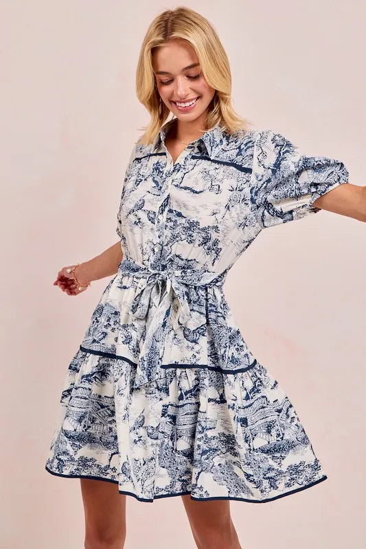 Image of BiBi Woven Printed Tiered Dress | Queeble.shop