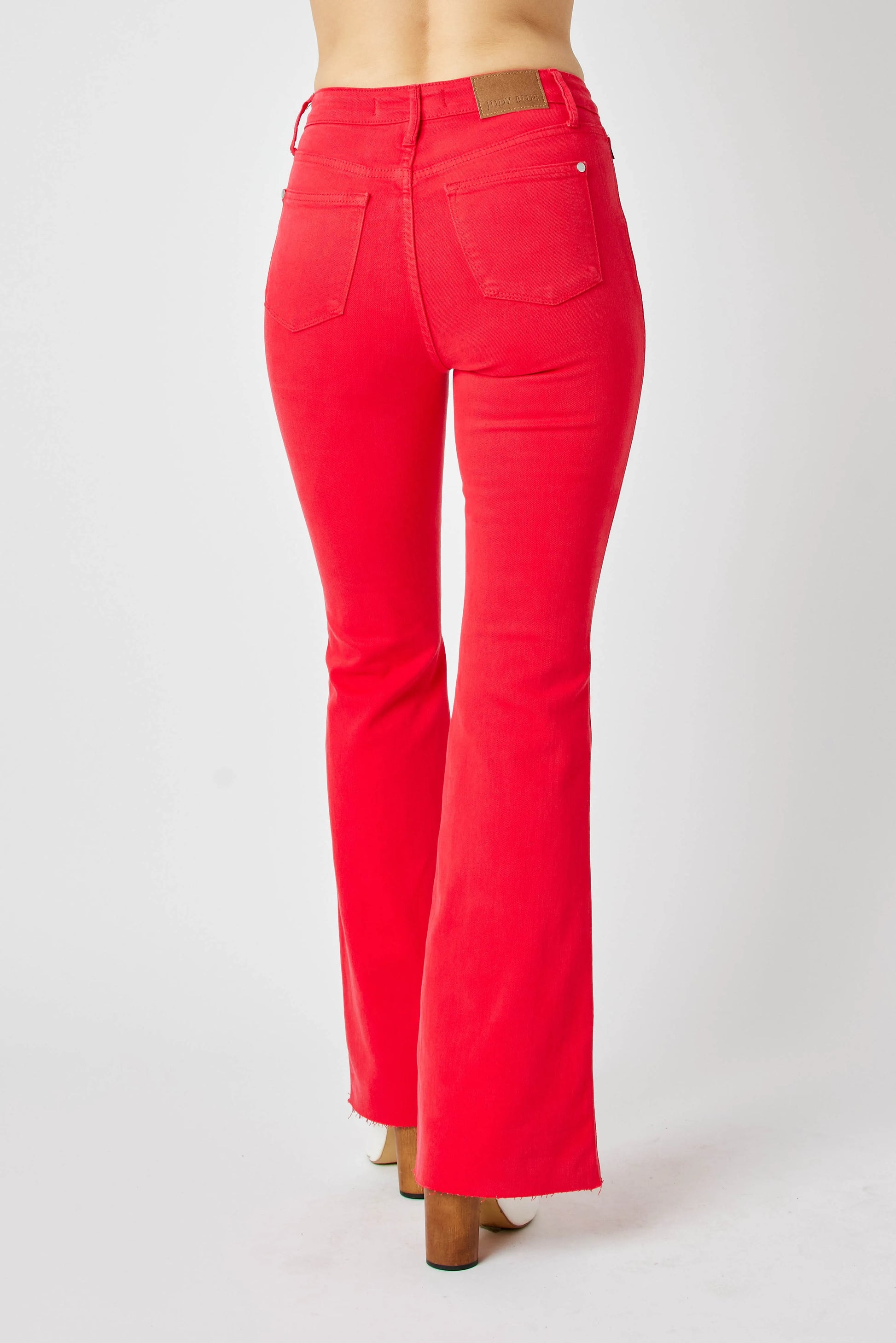 Image of Judy Blue Full Size Hw Tummy Control Garment Dyed Flare Jeans Plus Size | Queeble.shop