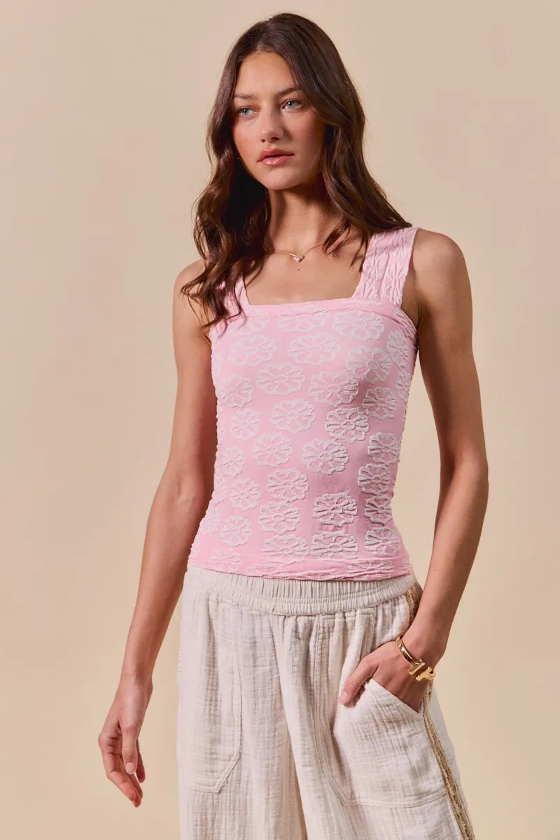 Image of SO ME Two Tone Floral Seamless Tank Top | Queeble.shop
