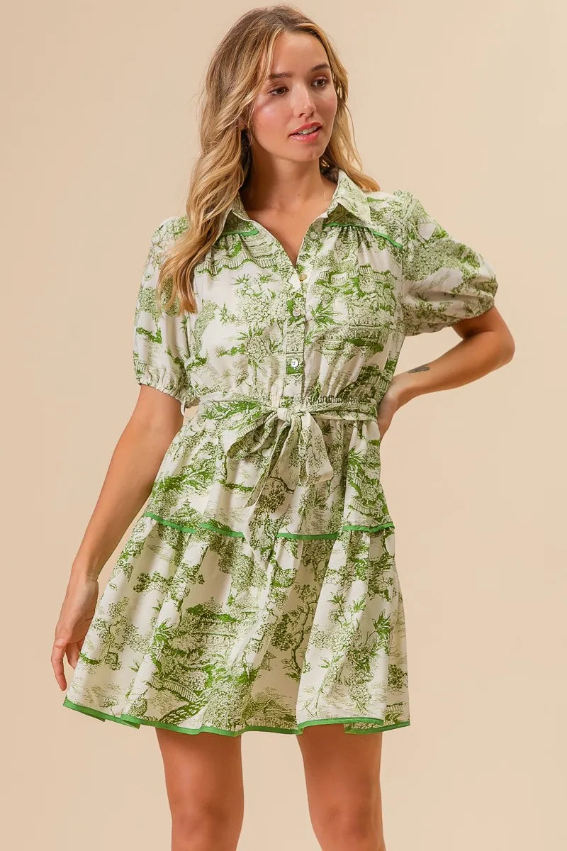 Image of BiBi Woven Printed Tiered Dress | Queeble.shop