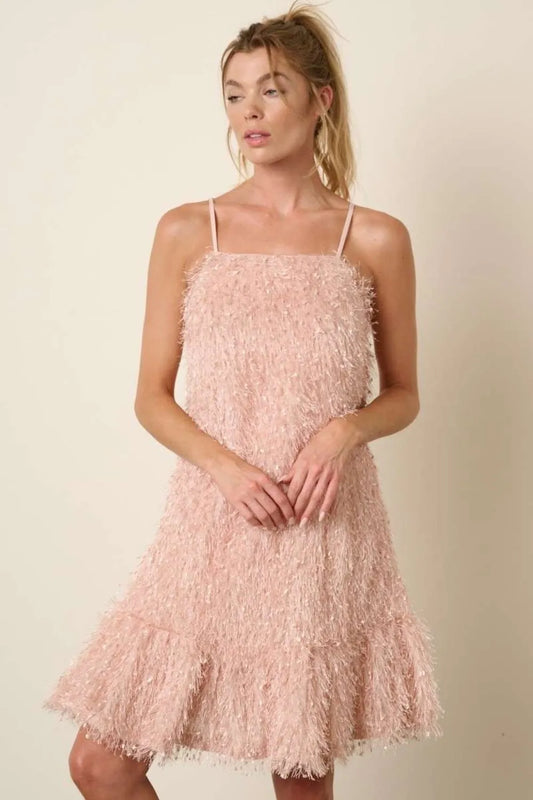 Image of Mittoshop Feather Ruffle Hem Mini Cami Dress | Queeble.shop