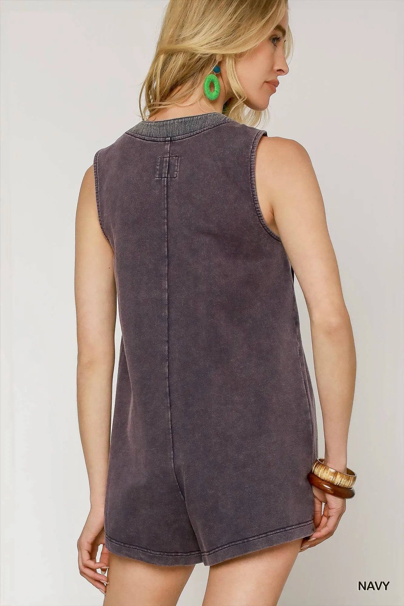 Image of Umgee Tie Front Sleeveless Romper | Queeble.shop