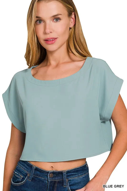 Image of Zenana Heavy Woven Span Crop Tee & Skirt Set | Queeble.shop