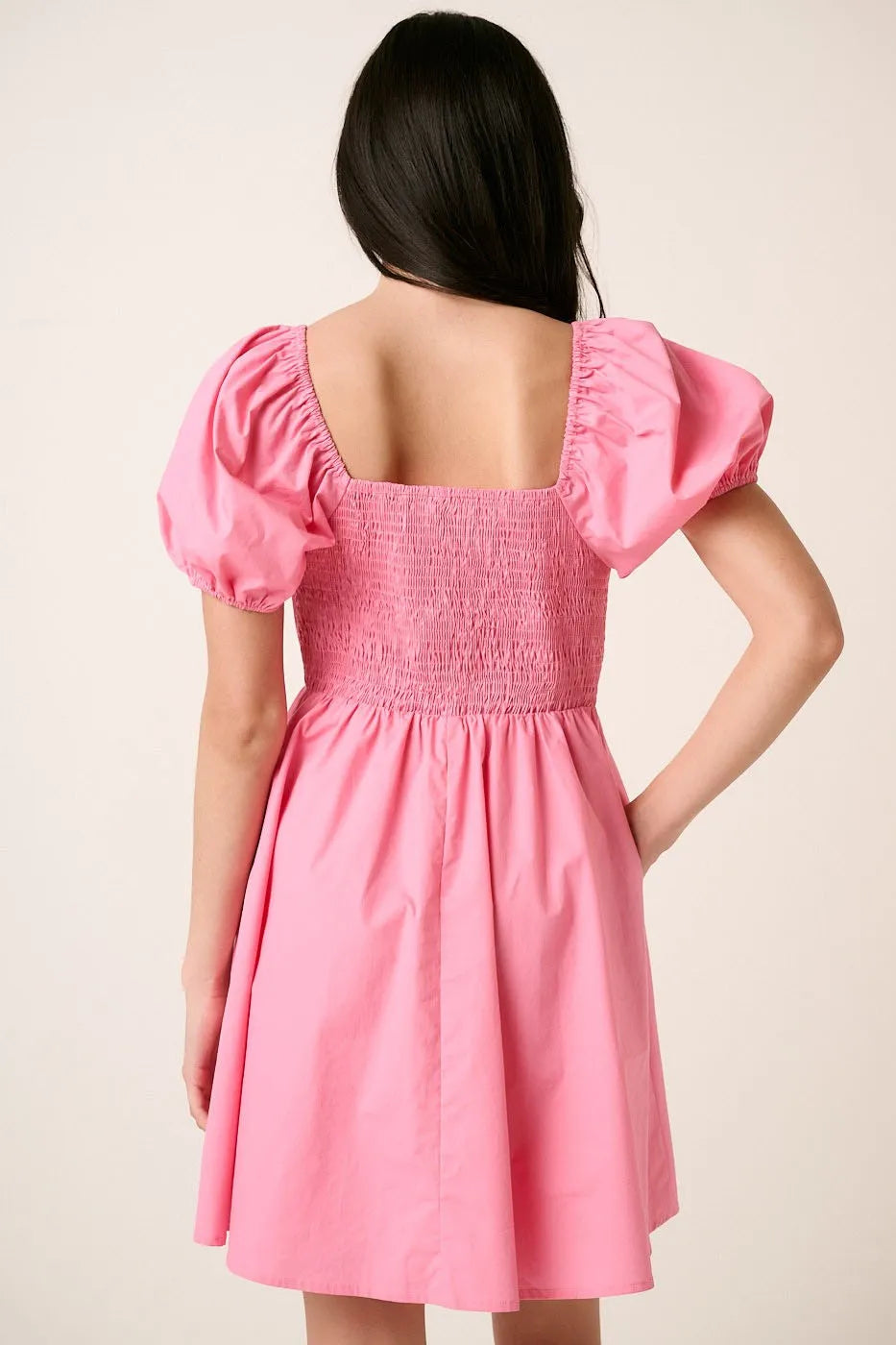 Image of Mittoshop Sweetheart Puff Sleeve Smocked Mini Dress | Queeble.shop