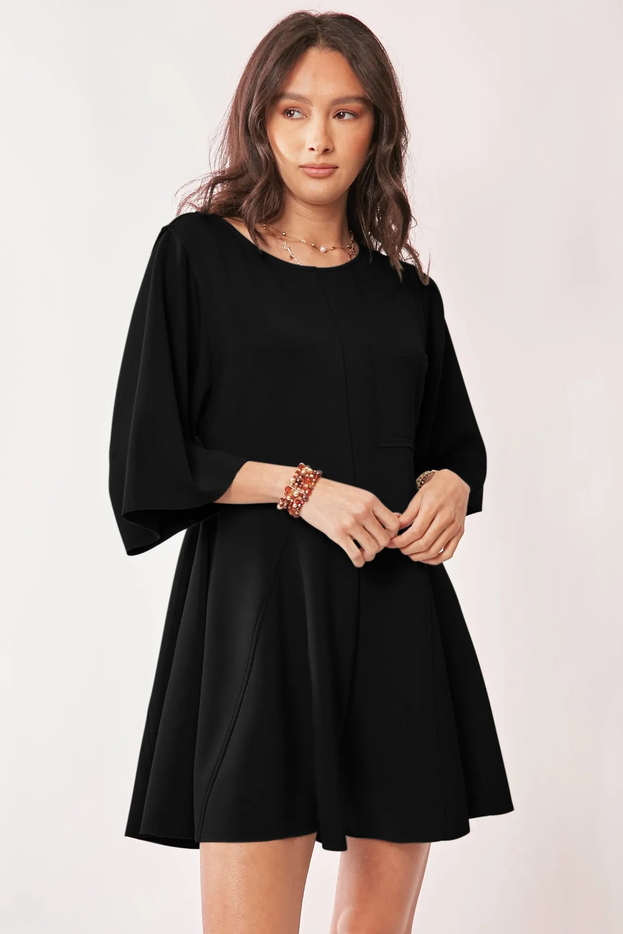 Image of Davi & Dani Solid Draped Sleeve Ties Back Skort Romper | Queeble.shop