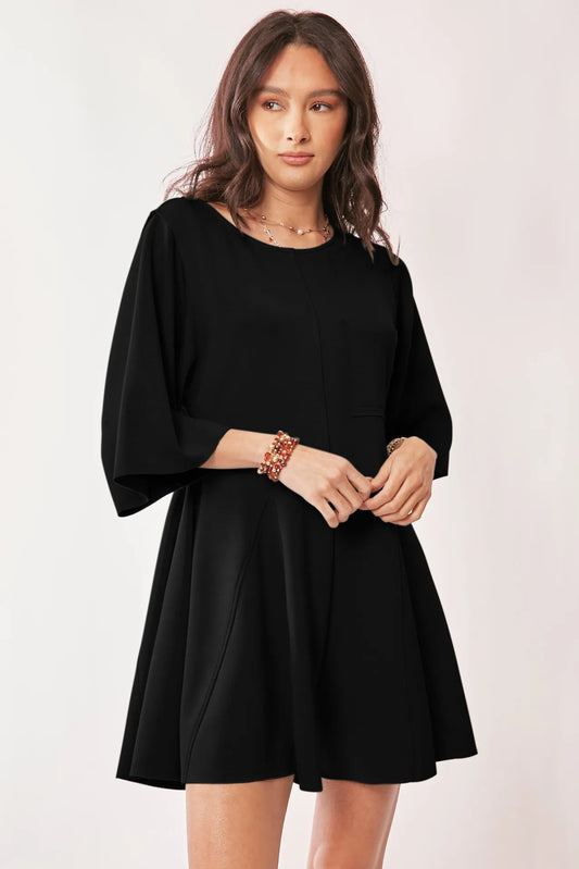 Image of Davi & Dani Solid Draped Sleeve Ties Back Skort Romper | Queeble.shop
