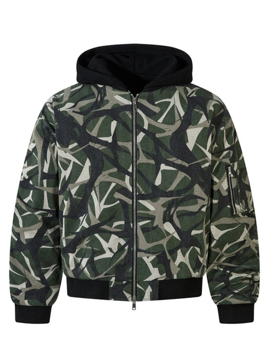 Image of Men's Printed Zip Up Long Sleeve Jacket | Queeble.shop