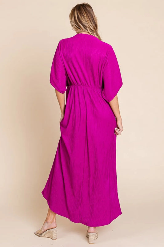 Image of BOMBOM Surplice Maxi Dress with Pockets | Queeble.shop
