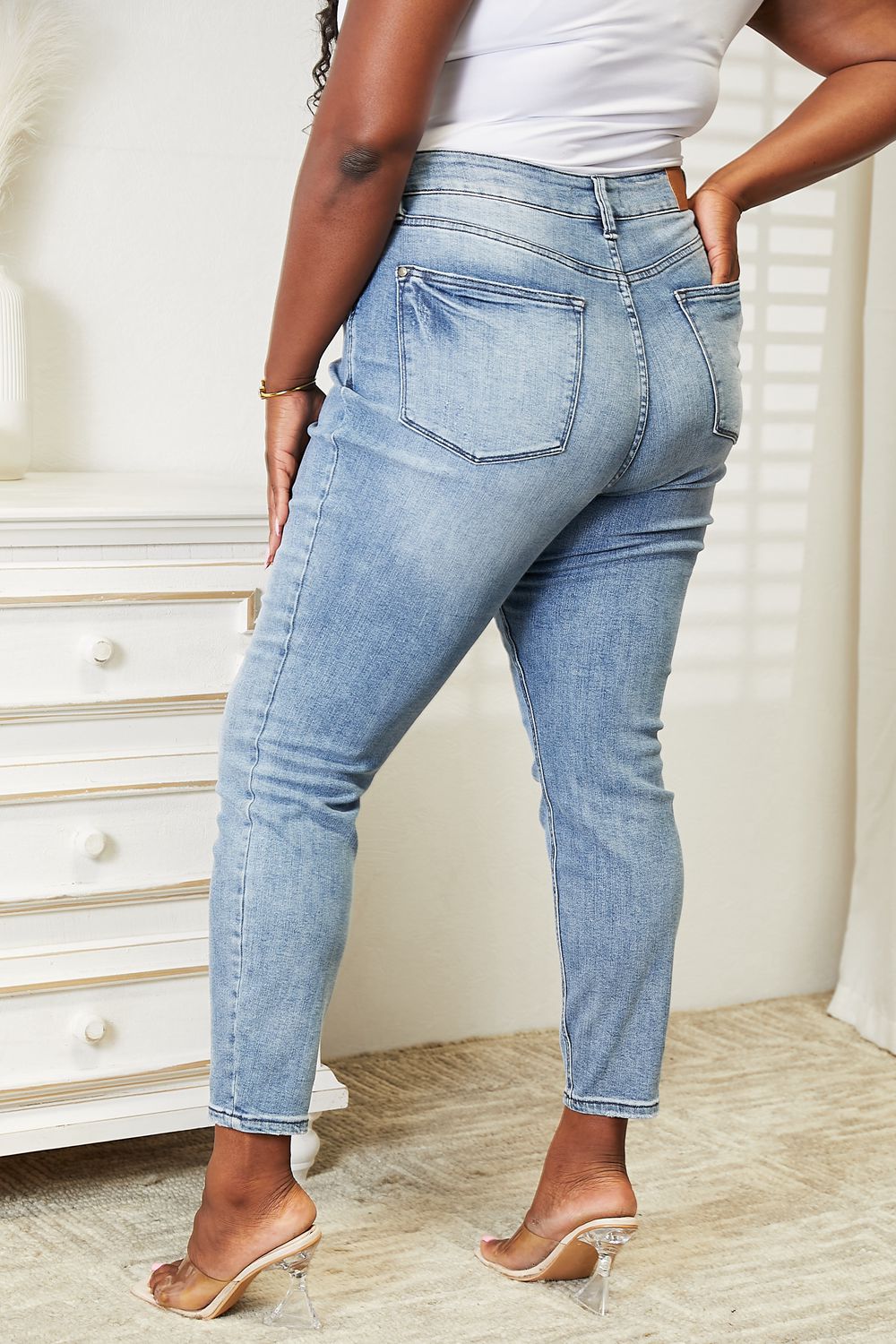 Image of Judy Blue Full Size High Waist Tummy Control Vintage Skinny Jeans | Queeble.shop