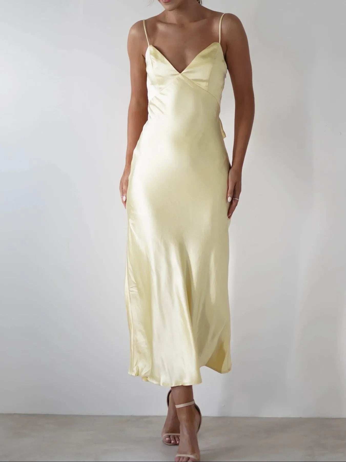 Image of Satin Backless Cami Dress | Queeble.shop