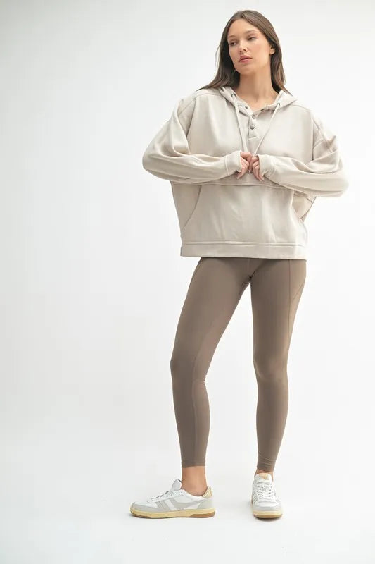 Image of MONO B Drift Burnout Fleece Snap Hoodie | Queeble.shop