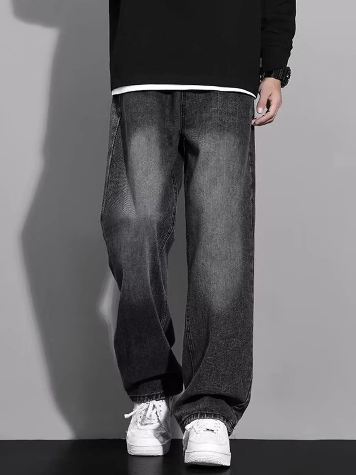 Image of Men's Full Size Wide Leg Jeans Plus Size | Queeble.shop