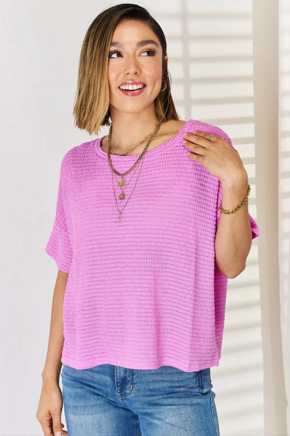 Image of Zenana Full Size Round Neck Short Sleeve Top | Queeble.shop