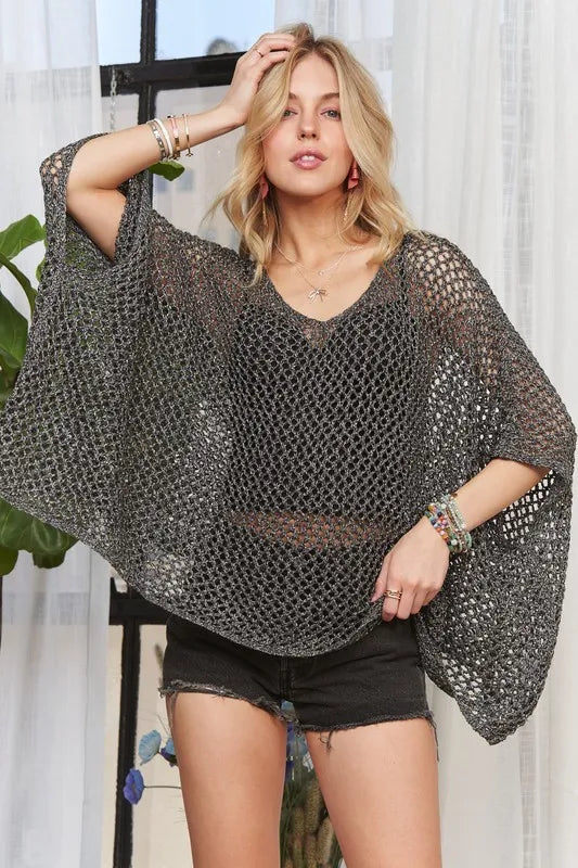 Image of ADORA Fishnet Poncho Cover Up | Queeble.shop