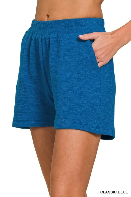 Image of Zenana Cotton Slub Shorts | Queeble.shop