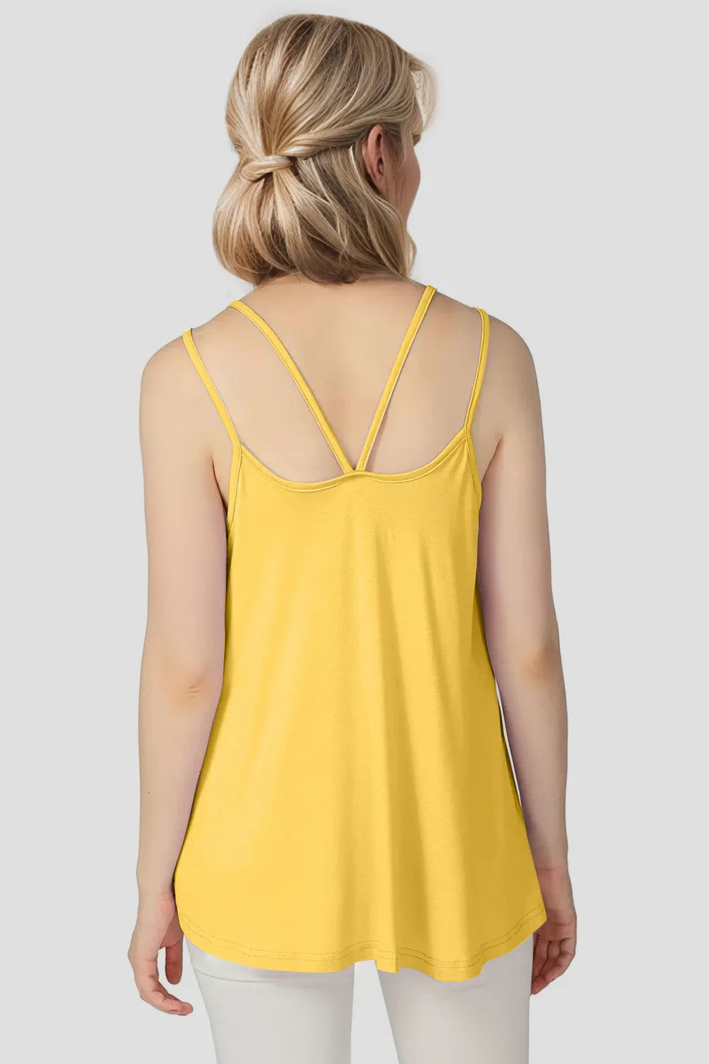 Image of Basic Bae Bamboo Scoop Neck Double Spaghetti Straps Cami | Queeble.shop