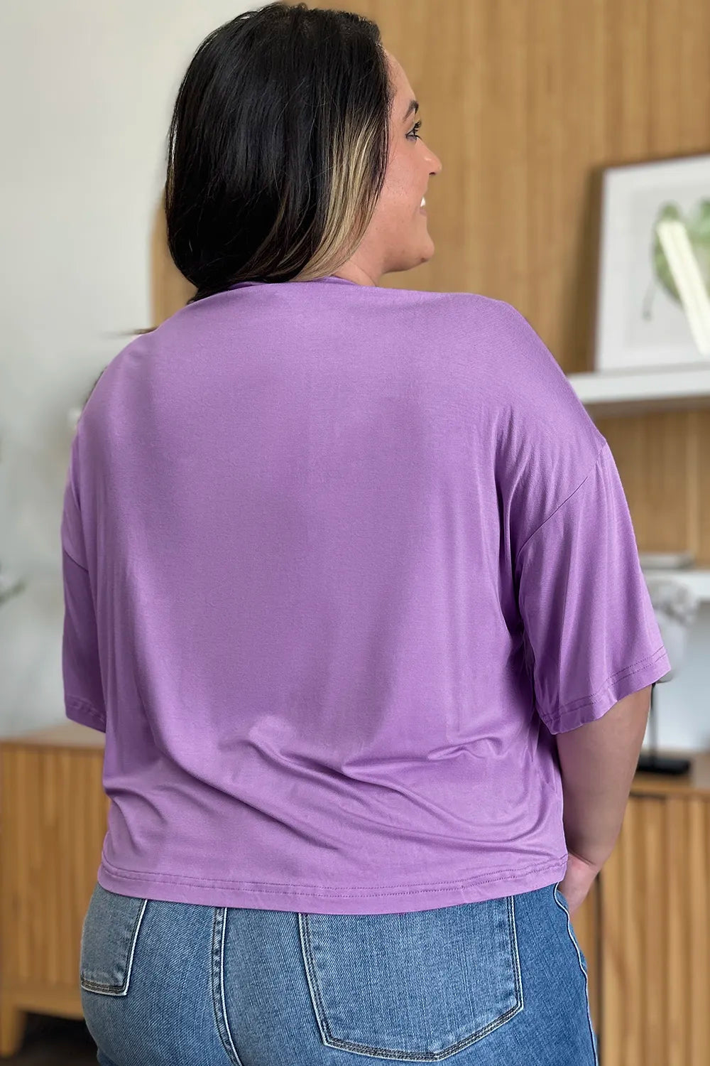 Image of Basic Bae Bamboo Full Size Round Neck Drop Shoulder T-Shirt | Queeble.shop
