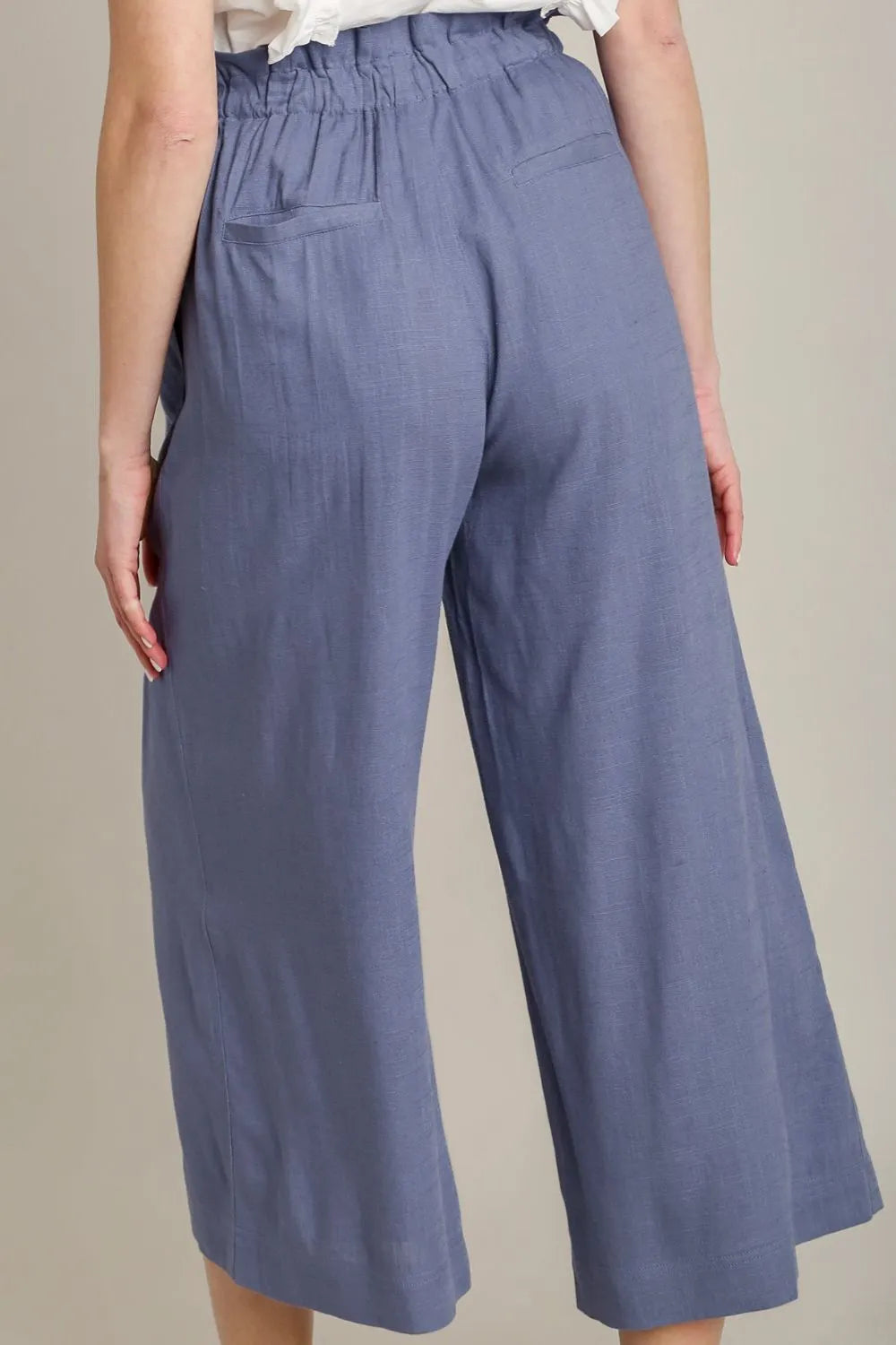 Image of Umgee Full Size Linen Wide Fit Pants with Drawstring Plus Size | Queeble.shop