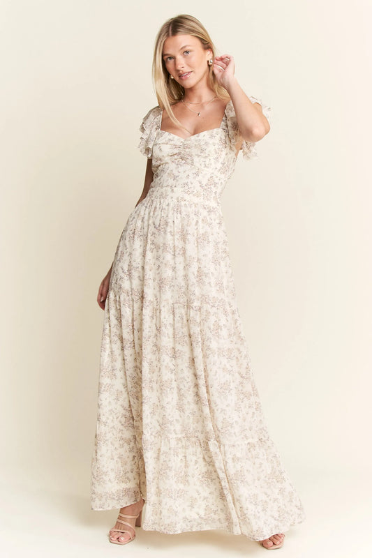 Image of Jade By Jane Full Size Ruffle Sleeve Tiered Maxi Dress Plus Size | Queeble.shop